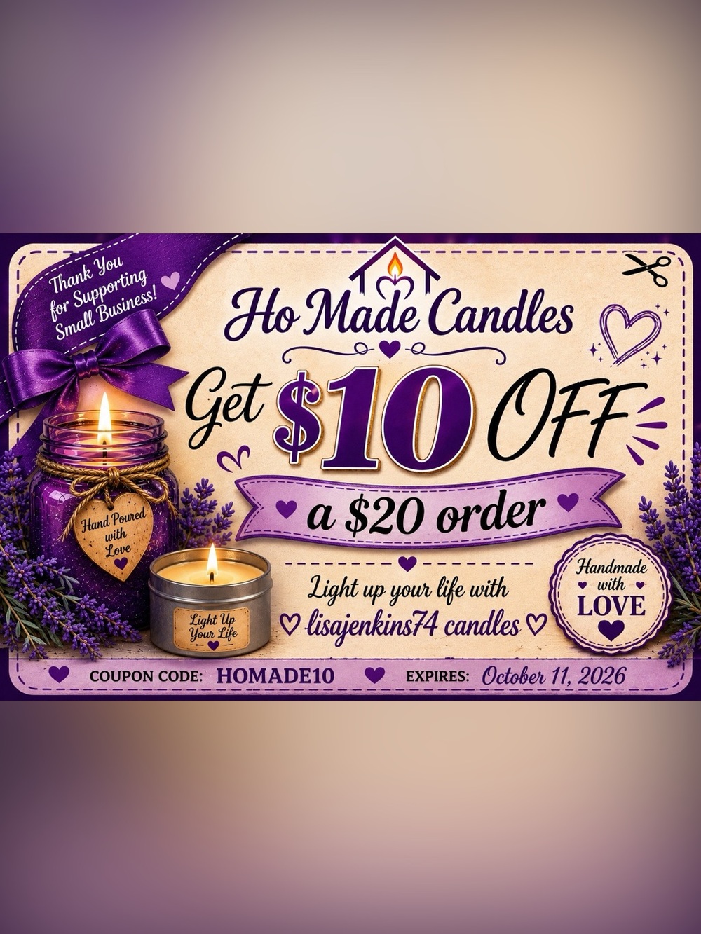 Bingo Night Once Month Saturday Night Oct 24th!Purse, Wallet plus Ho Made Candle - Picture 14 of 14